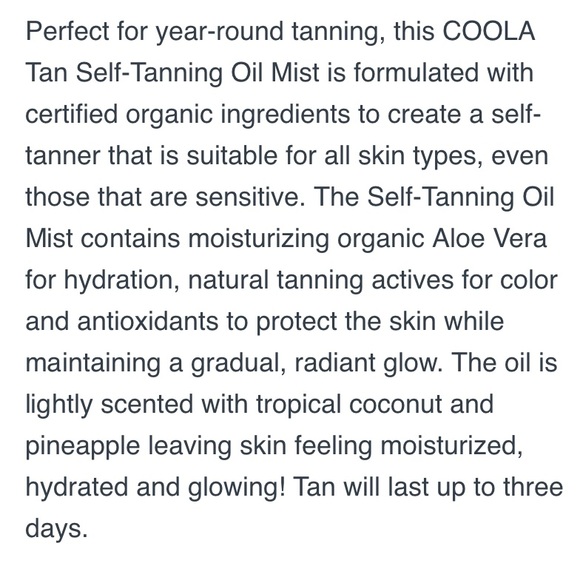 COOLA Sunless Tan Dry Oil Mist .85 fl oz / 25 mL - Picture 5 of 5